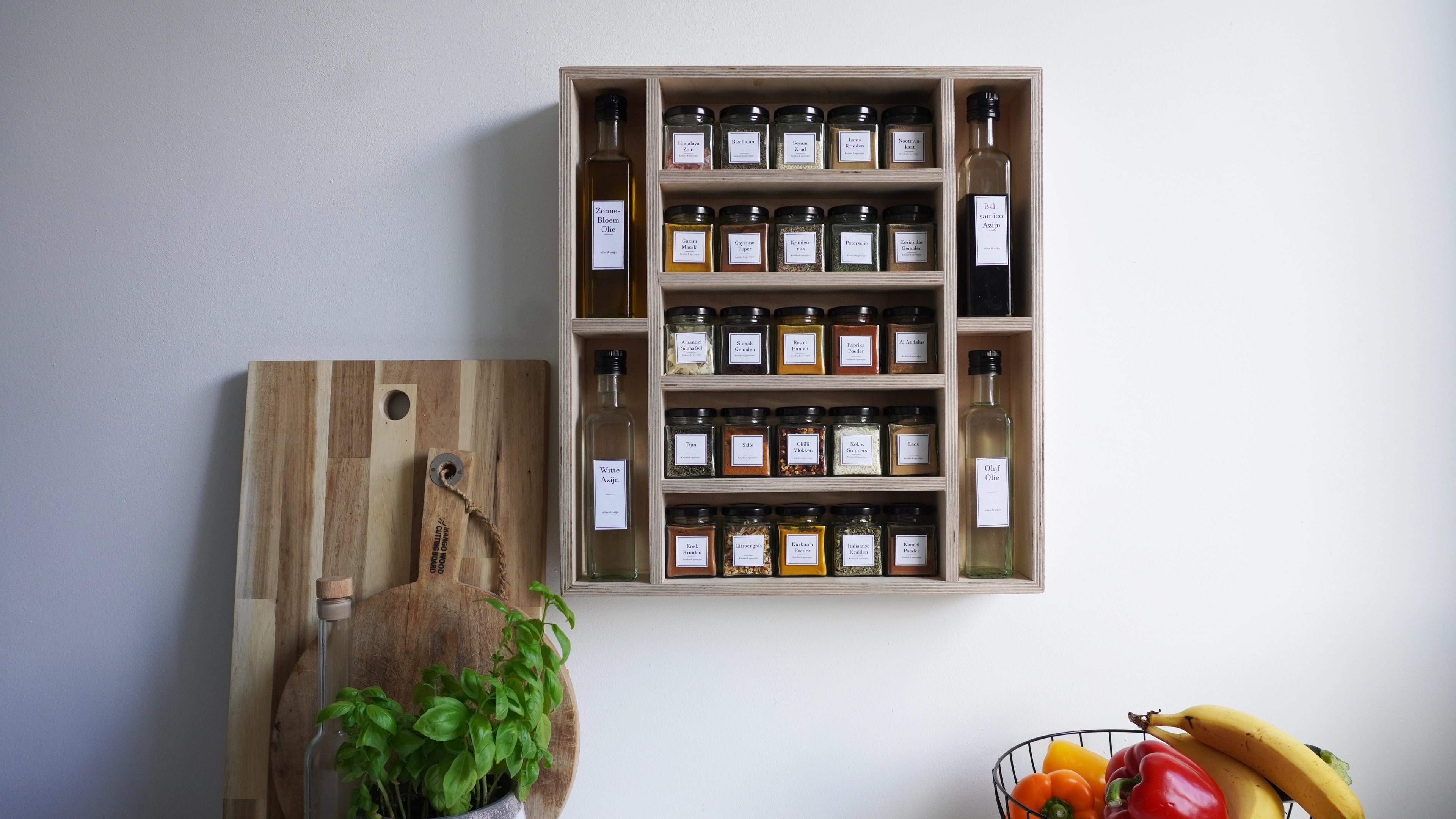 Natur Gewürzregal (25 Gläser und 4 Ölflaschen)