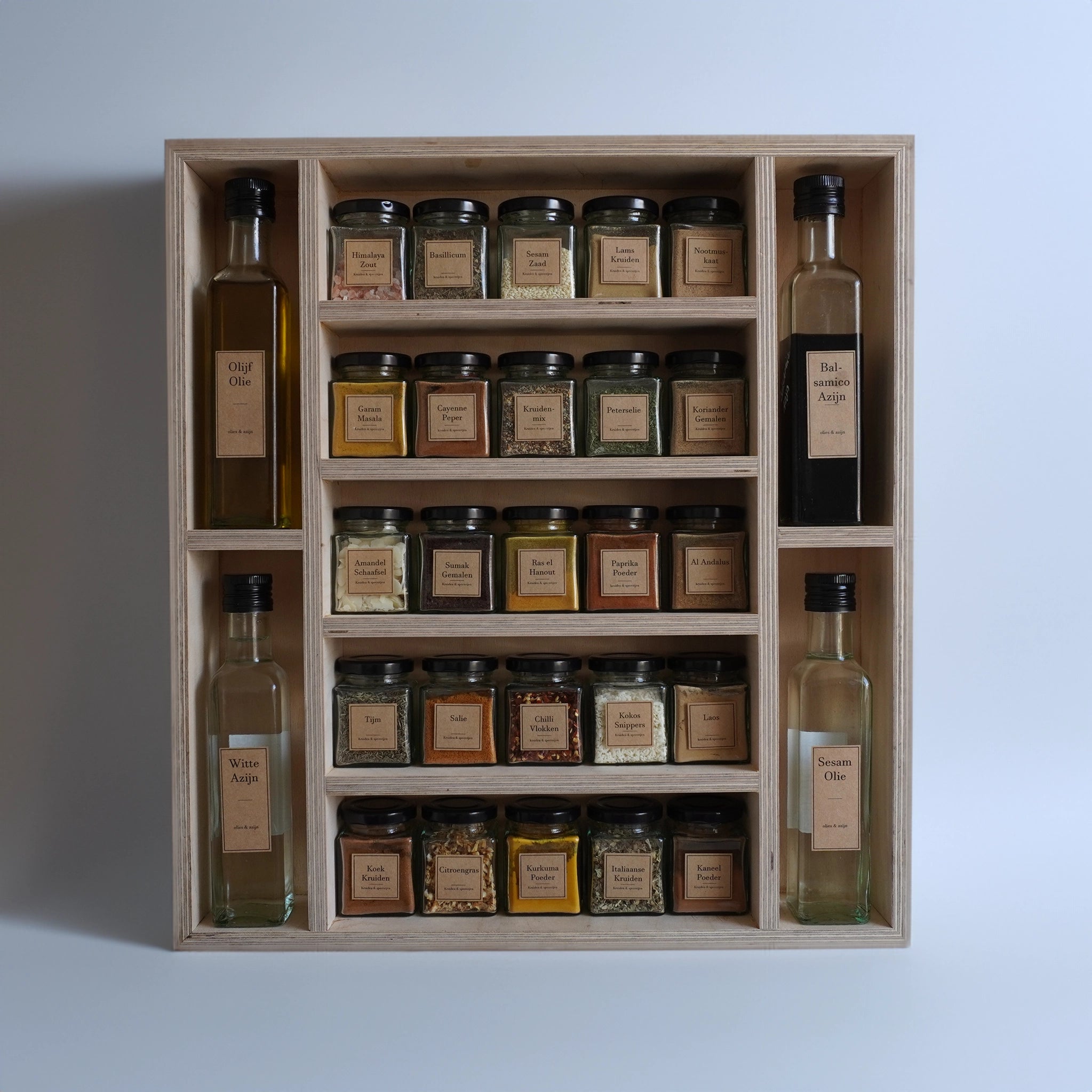 Natur Gewürzregal (25 Gläser und 4 Ölflaschen)