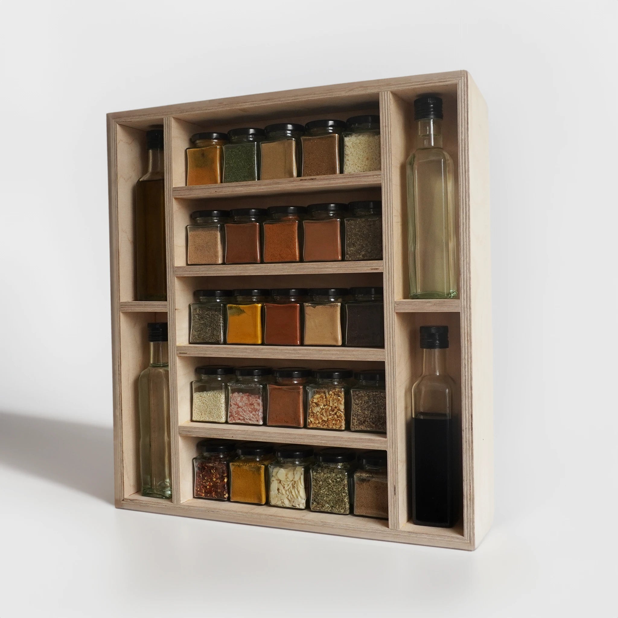Natur Gewürzregal (25 Gläser und 4 Ölflaschen)