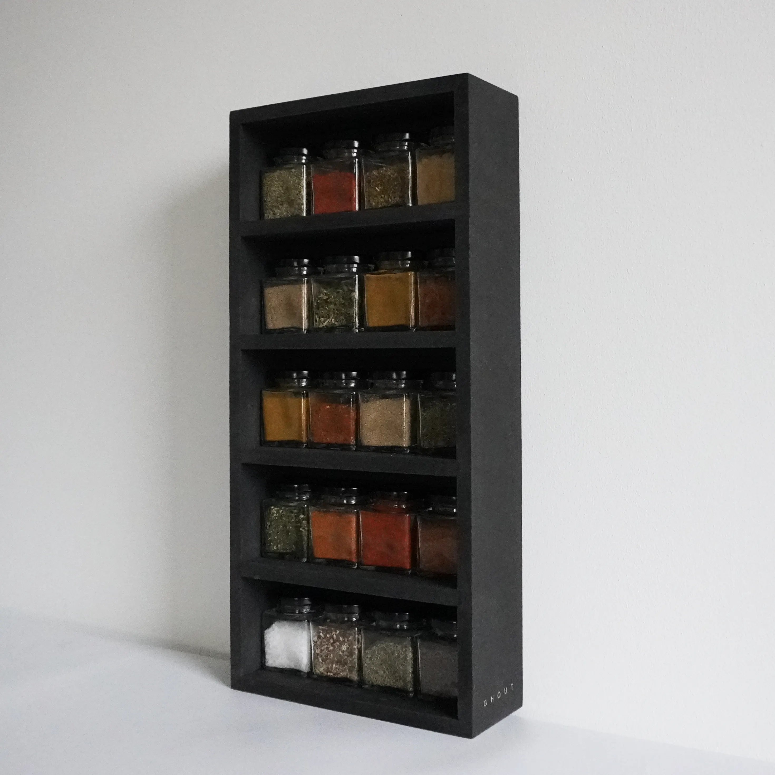 Schwarzes Gewürzregal (20 Gläser)