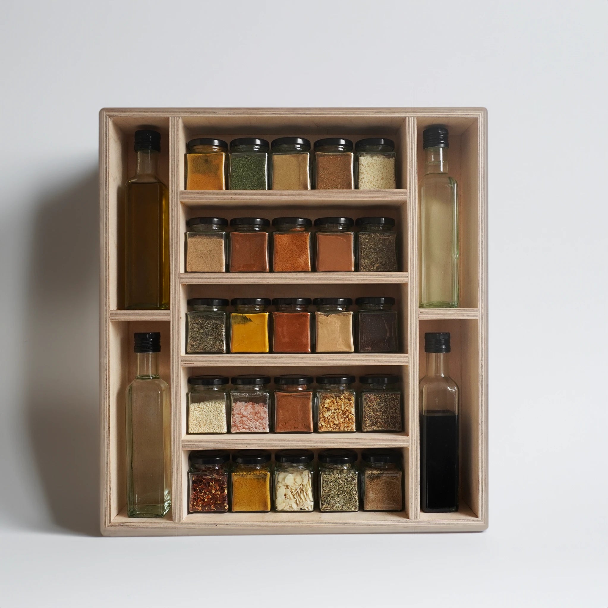Natur Gewürzregal (25 Gläser und 4 Ölflaschen)