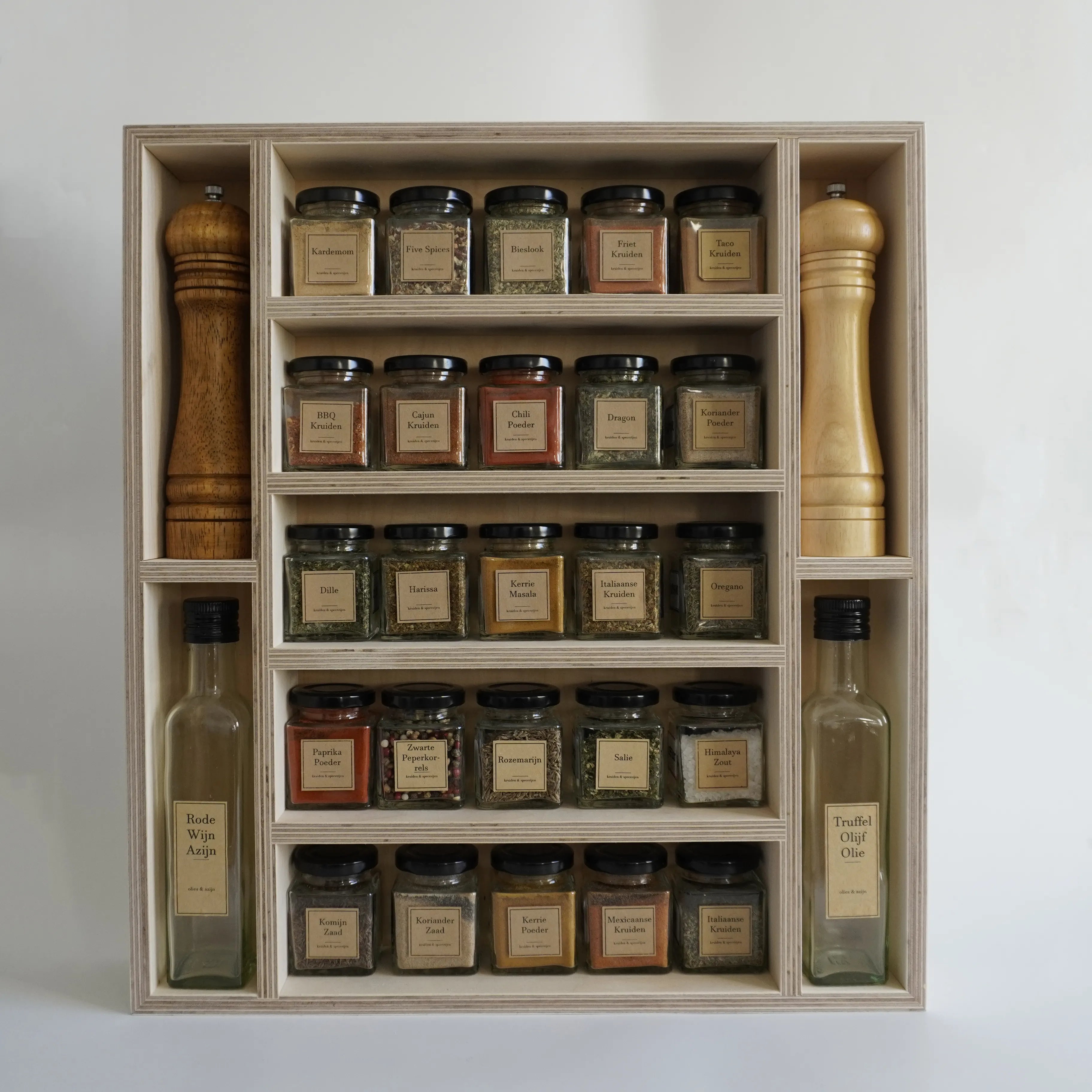 Natur Gewürzregal (25 Gläser und Salz- & Pfefferset)