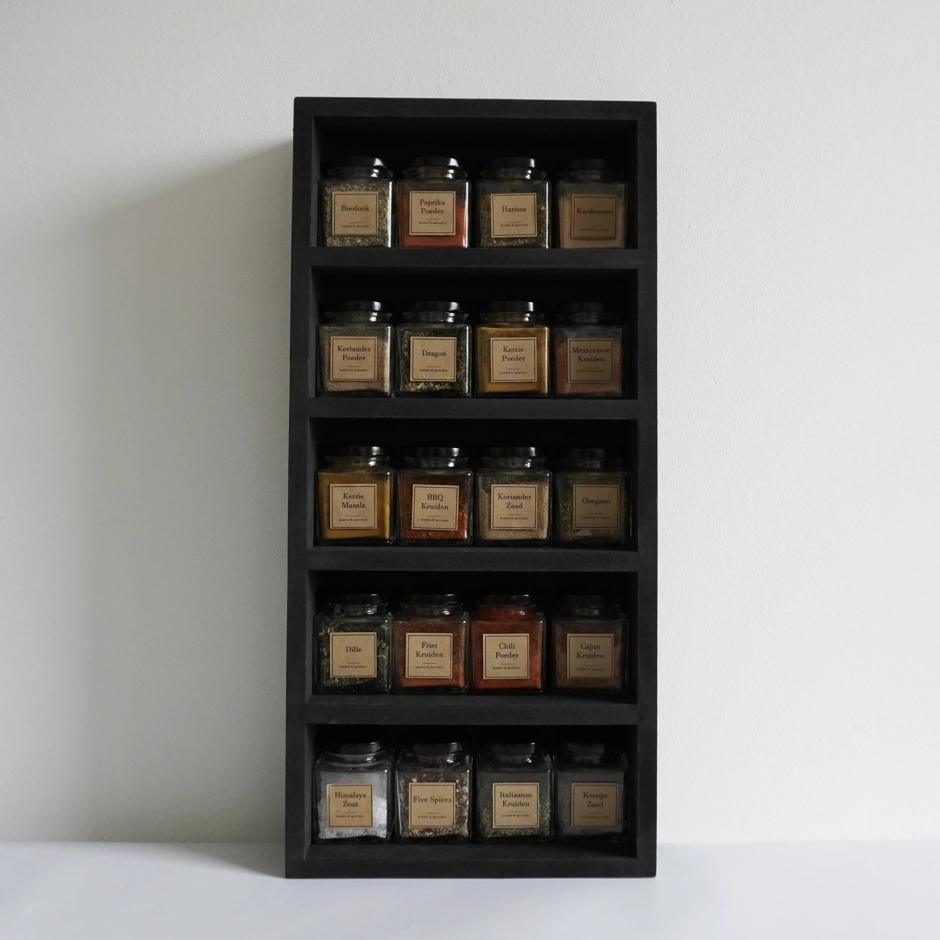 Schwarzes Gewürzregal (20 Gläser)